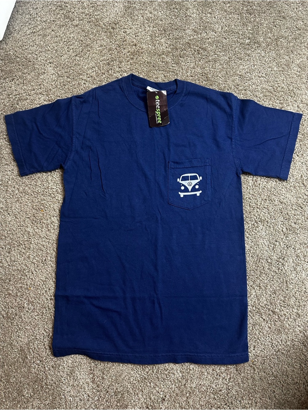 Comfort Colors Navy Short Sleeve Pocket Tee with Camper Graphic
